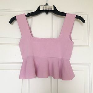 ZARA Baby Pink Peplum Crop Top size S